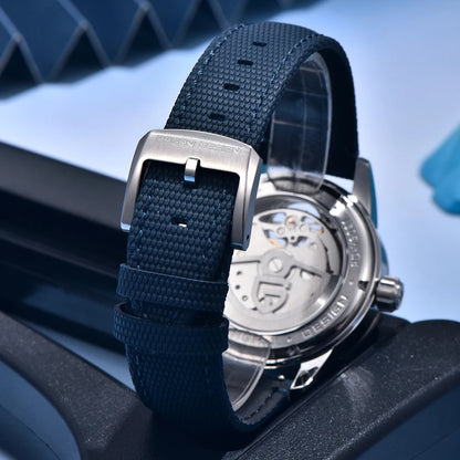 PAGANI DESIGN – Luksuzna mehanska ura za moške, 41 mm, safirno steklo, usnjena zapestnica, vodotesna, v pilotskem slogu, s turbijonom in prikazom lunine faze