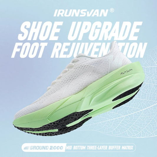 IRUNSVAN Carbon Fiber Sneakers Beginner/Advanced Running Shoes Breathable and Comfortable Thick Bottom Training Shoes unisex 130