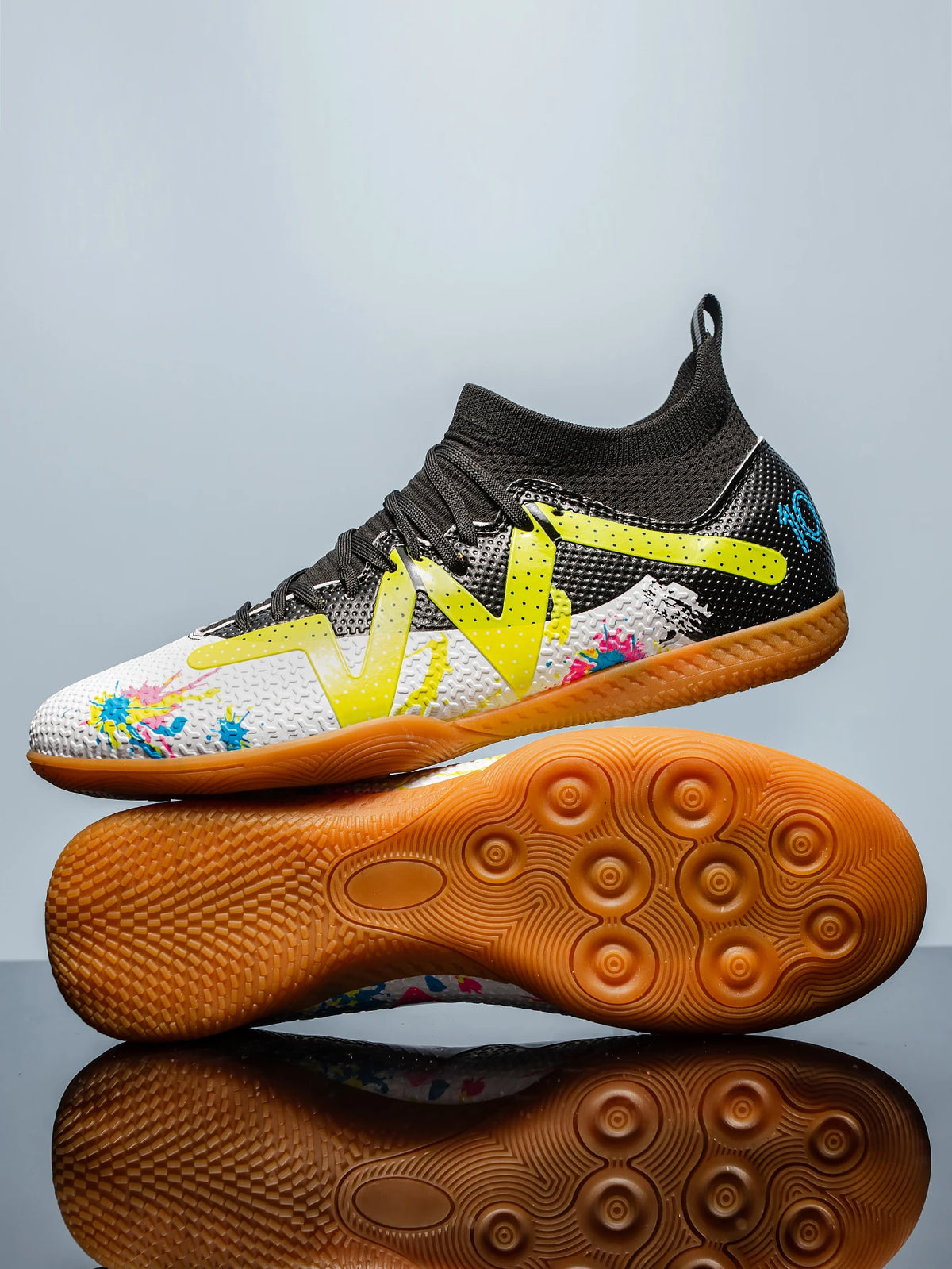 Professional Men's Indoor Flat-Bottomed Football Shoes Adult Durable Comfortable Training Shoes Teenagers Non-Slip Soccer Shoes
