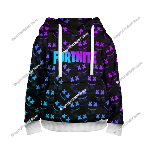 Nowe bluzy Fortnite 2025 z kapturem, nadruk 3D, bluza męska Harajuku z długim rękawem, krój oversize, unisex, odzież cosplayowa
