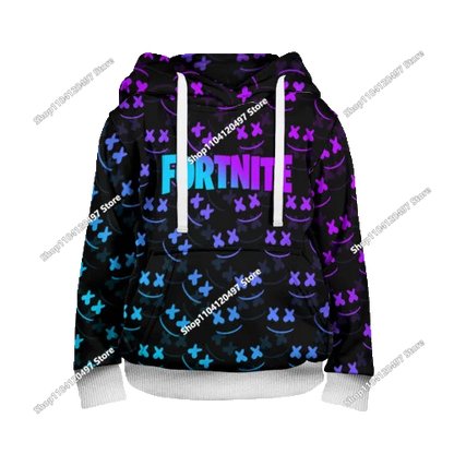 Nowe bluzy Fortnite 2025 z kapturem, nadruk 3D, bluza męska Harajuku z długim rękawem, krój oversize, unisex, odzież cosplayowa