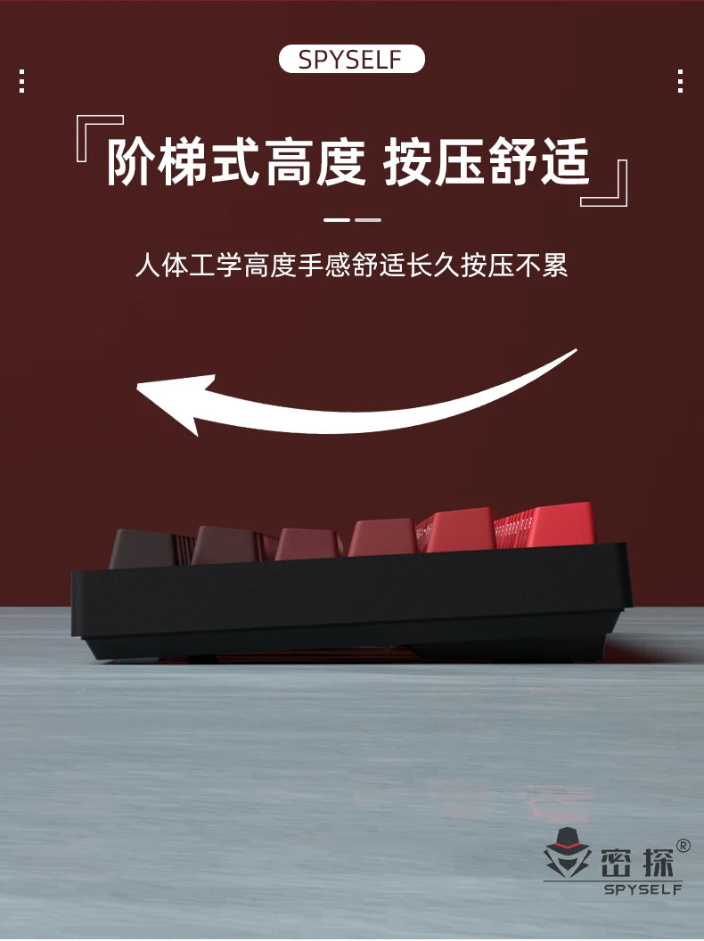 New Keycaps for 60/64/84/98/108 Gaming Mechanical Keyboard MX Switch 135 Keys OEM PBT Side Engraved Red and Black Gradient Color