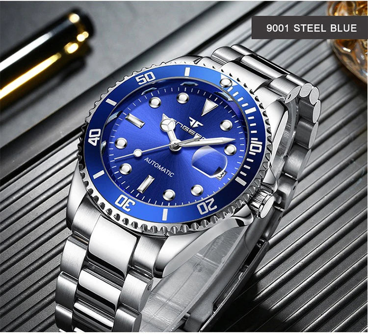 Orologi da polso meccanici BINBOND da uomo, di lusso, luminescenti, impermeabili, automatici, con tourbillon, scheletrati