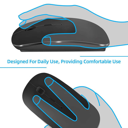 Wireless Mouse Rechargeable Dual Modes Bluetooth-combatible 2.4G USB Computer Mice For Laptop iPad Tablet Notebook Gaming Mouse