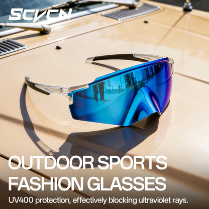 SCVCN Sonnenbrillen für Herren, Fahrradbrillen mit UV400-Gläsern, Fahrradbrillen für Rennrad und Mountainbike, Damen, Freizeit, Wandern