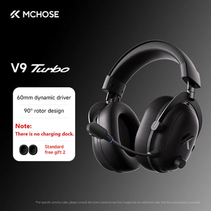 MCHOSE V9 Turbo + Wireless Gaming Headset 60mm 7.1 Surround Sound Professional Esports Headphones With RGB Charging Base