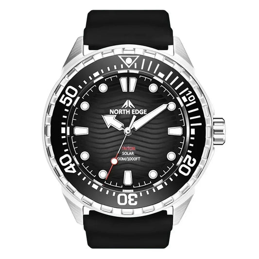 New NORTH EDGE 2026 New TRITON Solar Powered Dive Watch Men Luxury Quartz Watches for Men 316L Stainless Steel Case Waterproof 3