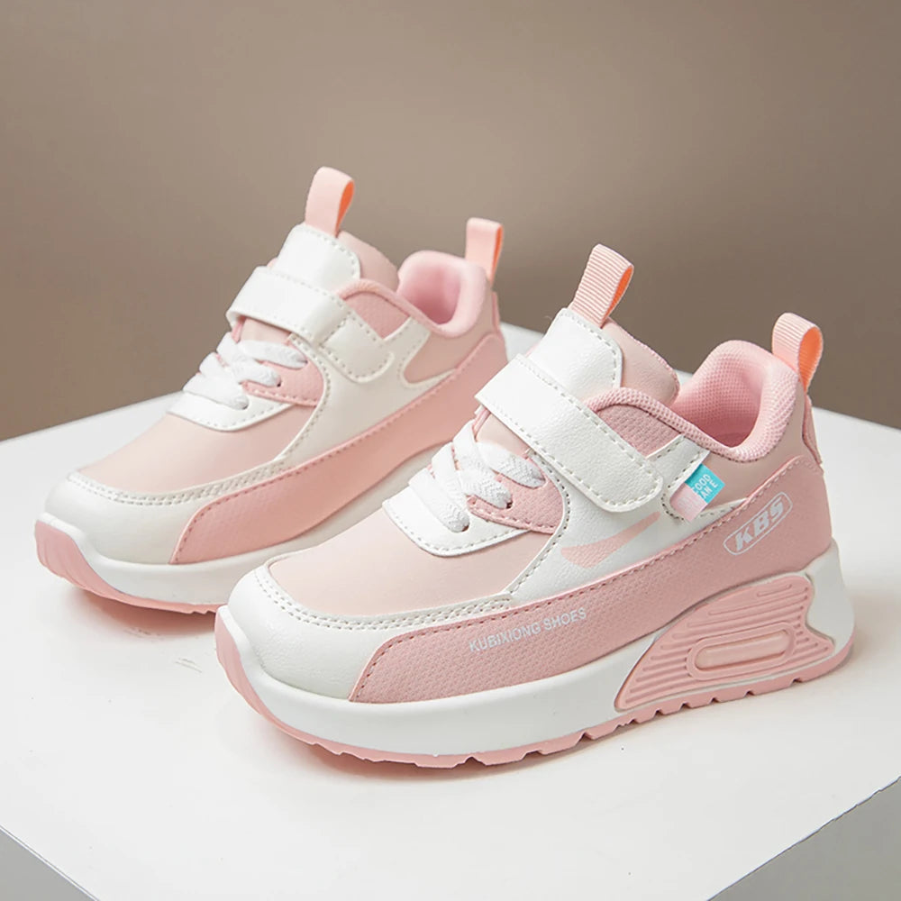 PU Leather Sport Shoes For Children Trend Fashion Kid's Sneakers Soft-soled Outdoor Boy's Girl's Running Shoes