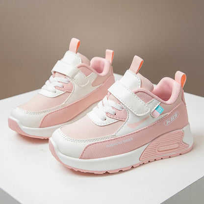 PU Leather Sport Shoes For Children Trend Fashion Kid's Sneakers Soft-soled Outdoor Boy's Girl's Running Shoes