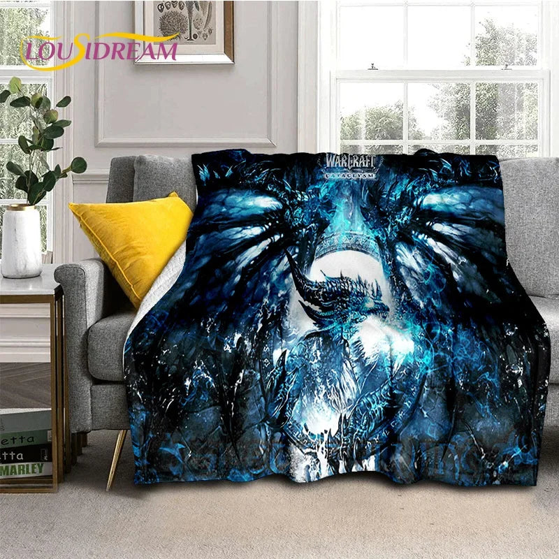 WOW, World of Warcraft Demon Hunter, Lich King, pătură din flanel pentru pat, dormitor, canapea, picnic, pătură pentru exterior și timp liber