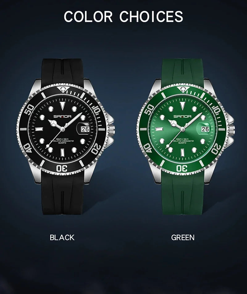 SANDA 7018 Montre à quartz pour homme très vendue Montres de sport pour homme Montre de luxe étanche en silicone Montre à quartz pour homme Relogio Masculino