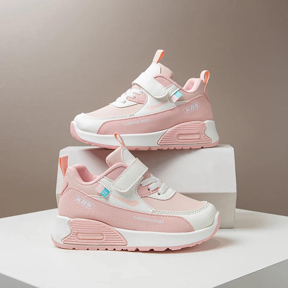 PU Leather Sport Shoes For Children Trend Fashion Kid's Sneakers Soft-soled Outdoor Boy's Girl's Running Shoes