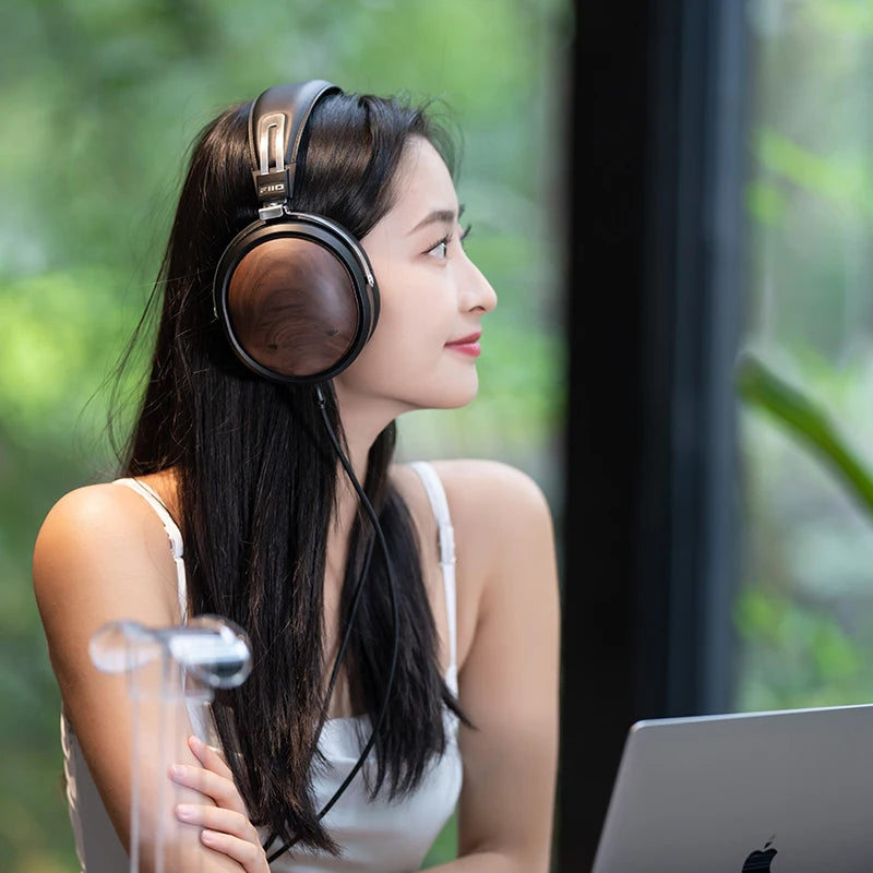 FiiO FT1 Headphones Professional Monitor North American Walnut HIFI Music Wired Headset Shanling