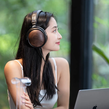 FiiO FT1 Headphones Professional Monitor North American Walnut HIFI Music Wired Headset Shanling