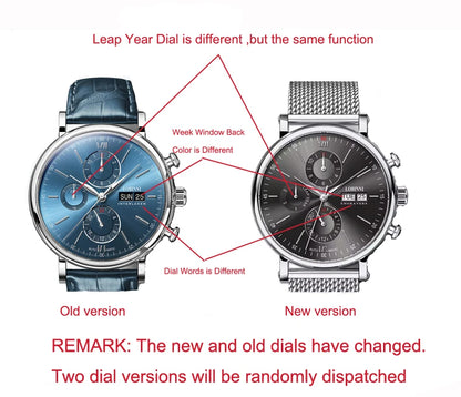 Luxury Brand Switzerland LOBINNI Perpetual Calendar Seagull Automatic Mechanical Men's Watches Sapphire Multi-function L13019-11