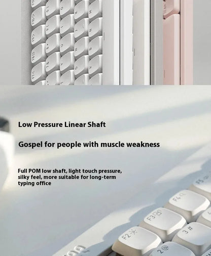 Lofree Flow Lite Wireless Mechanical Keyboard&PU Bag Lighter&Silenter POM Switch 2.4G Bluetooth&Wired Office Typing Gasket 84key