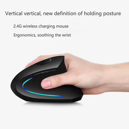 NEW Wireless Vertical Mouse 2.4GHz DPI Adjustable Optical Wrist-care Mice Backlight Gaming Mice For Laptop Tablet Mac iPad