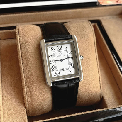 UTHAI Montre homme de luxe légère pour le travail, marque de luxe, carrée, classique, avec calendrier, étanche, bracelet, montre-bracelet à quartz pour homme, cadeau