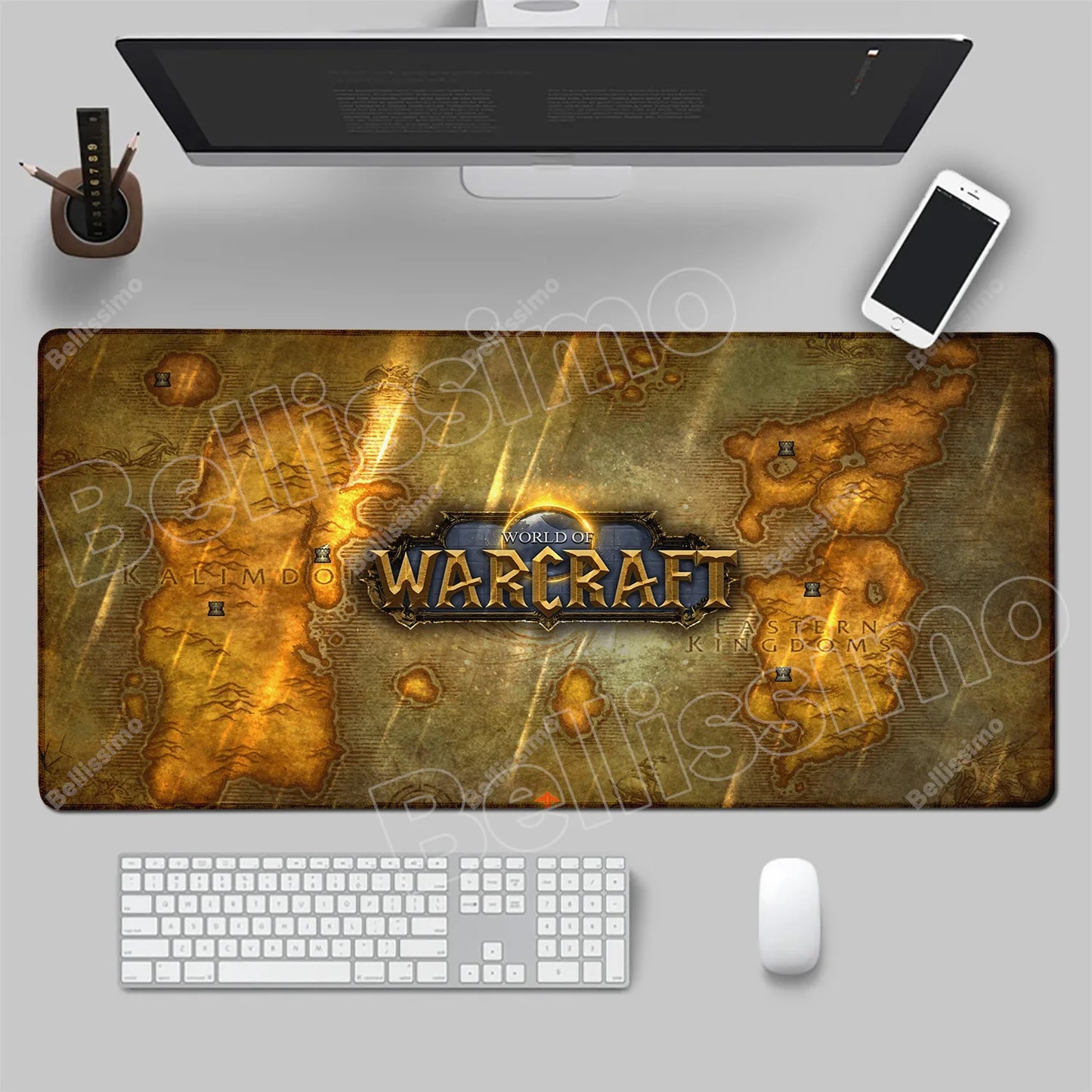 World Of Warcraft 90x40 Μεγάλο Gaming Mouse Pad Επιφάνειας Γραφείου για Παιχνίδια Csgo, Φυσικό Καουτσούκ, Μεγάλο Gamer XXL Mousepad Υπολογιστή