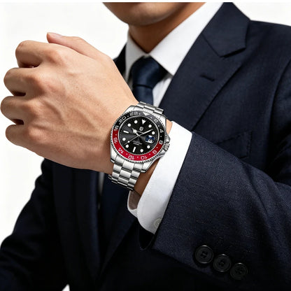 QINGXIYA Montres de luxe à quartz pour homme en acier inoxydable, étanches, avec date luminescente, montre-bracelet pour homme, reloj hombre