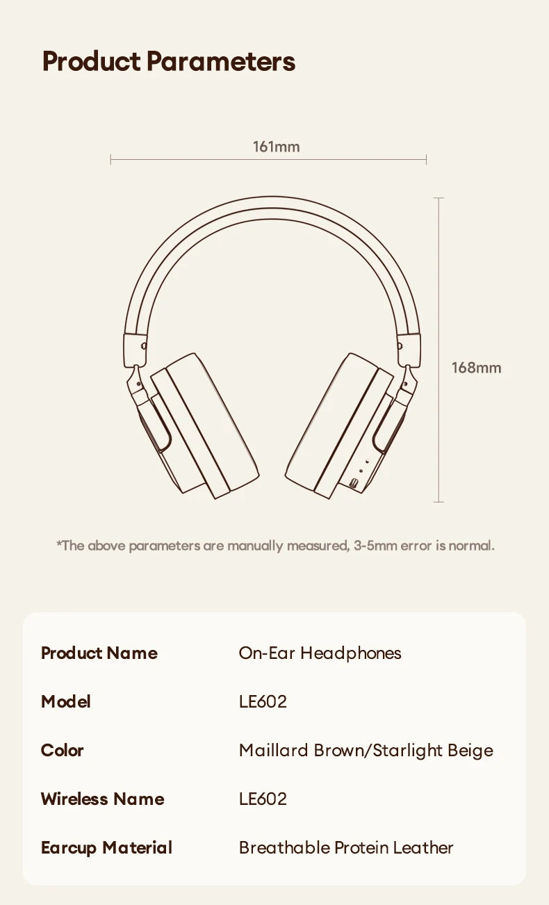 Lenovo LE602 Bluetooth 6.0 Over-Ear Headsets HiFi Stereo Sound Fashionable Music Earphones ENC HD Call Wireless Wired Headphones