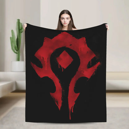 WOW World of Warcraft Arthas Retro Game Flannel Blanket Super Warm Throw Blanket for Bedroom Camping Bedspread Sofa Bed Cover