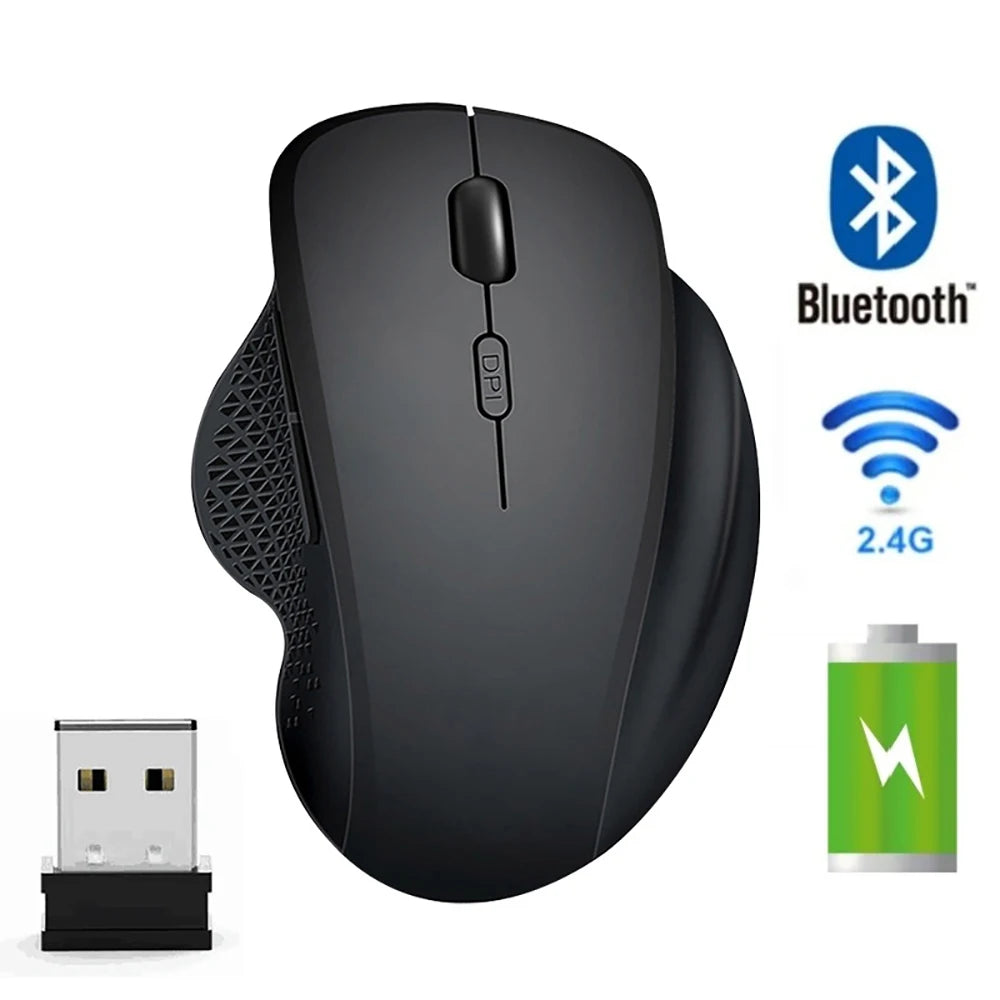 Wireless Mouse Rechargeable Bluetooth Mouse 4000DPI Silent Mice 2.4G USB Gaming Receiver for Mackbook PC Laptop Accessories