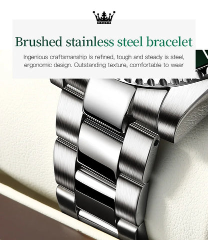 OLEVS Men's Watch Luxury Top Brand One-Way Rotating Outer Ring Design Quartz Watch for Men Auto Date Waterproof Wrist Watches