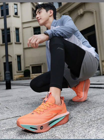 Running Shoes Carbon Board Speciality Marathon Men Sports Breathable Lightweight Women's Comfortable Athletic Nonskid Sneakers