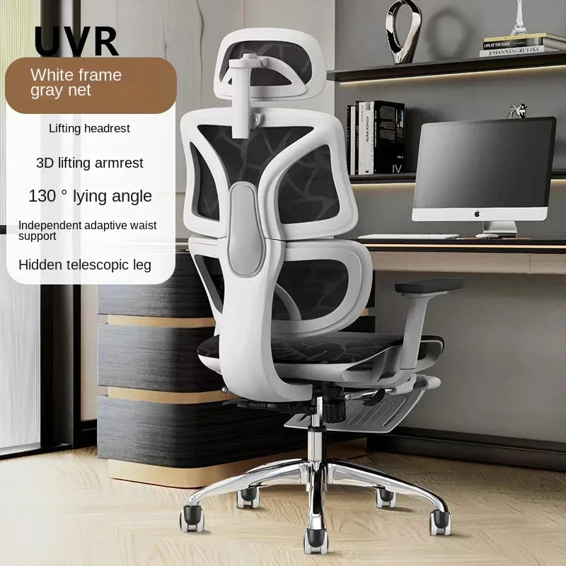 UVR Computer Gaming Chair Ergonomic Design Backrest Armchair Comfortable Reclining Boss Chair Lift Swivel Mesh Office Chair