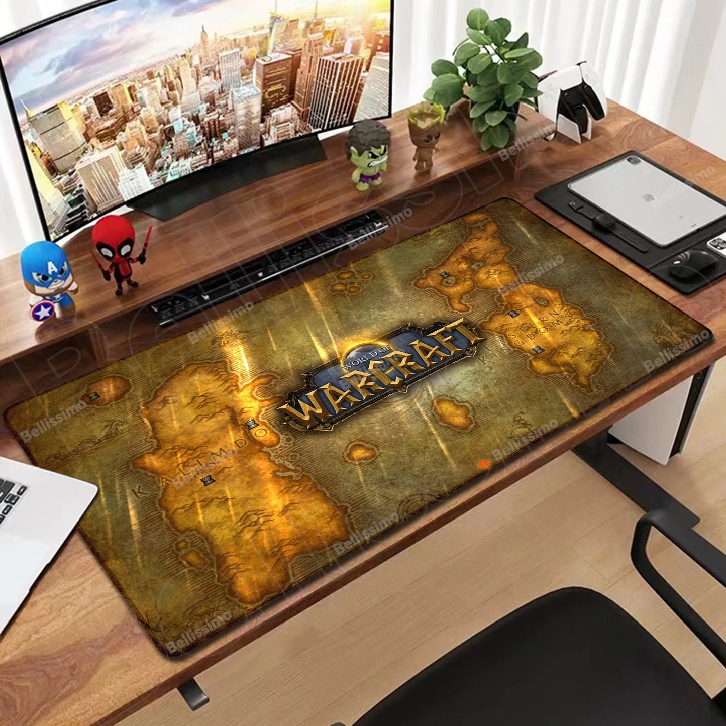 World Of Warcraft 90x40 Μεγάλο Gaming Mouse Pad Επιφάνειας Γραφείου για Παιχνίδια Csgo, Φυσικό Καουτσούκ, Μεγάλο Gamer XXL Mousepad Υπολογιστή
