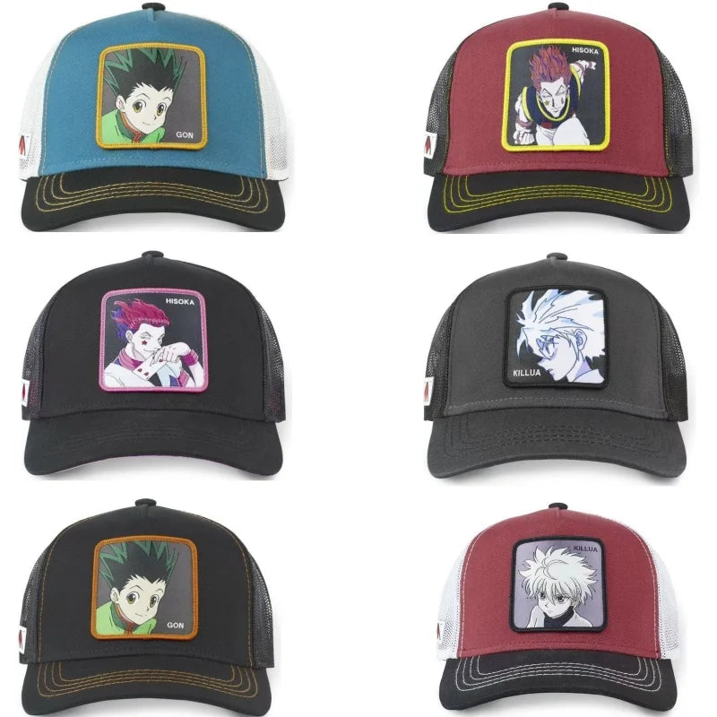 Hunter X Hunter – letní kšiltovka typu snapback pro muže s výšivkou, ve stylu hip-hopu, s nastavitelným kšiltem proti slunci, síťovaná kšiltovka typu „trucker“