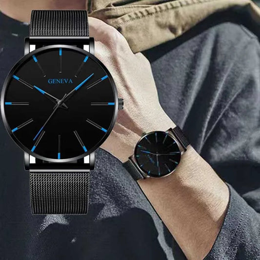 Herrenuhr – Luxuriöse Quarzuhr, lässiger Stil, schlankes Design, Stahlarmband, wasserdicht, sportliches Modell