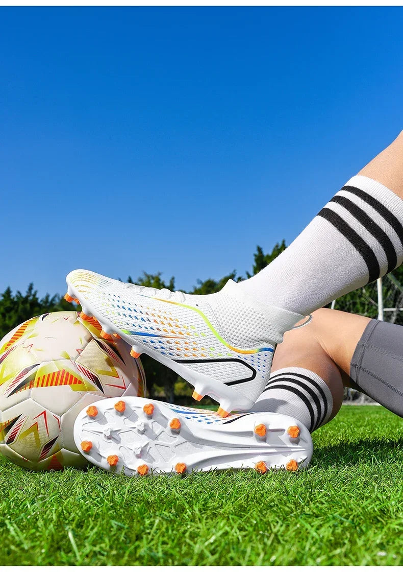 Chaussures de football FG/TF pour homme, bottes de football d'entraînement en plein air, baskets pour femme, chaussures de sport ultralégères antidérapantes, crampons de football pour terrain synthétique, grande taille