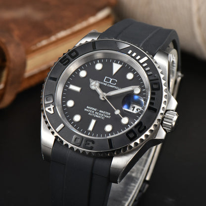 DWAYNE CAMPBELL NH35 Men's Mechanical Watch Waterproof Rubber Band Luminous Sapphire Glass Sport Watch