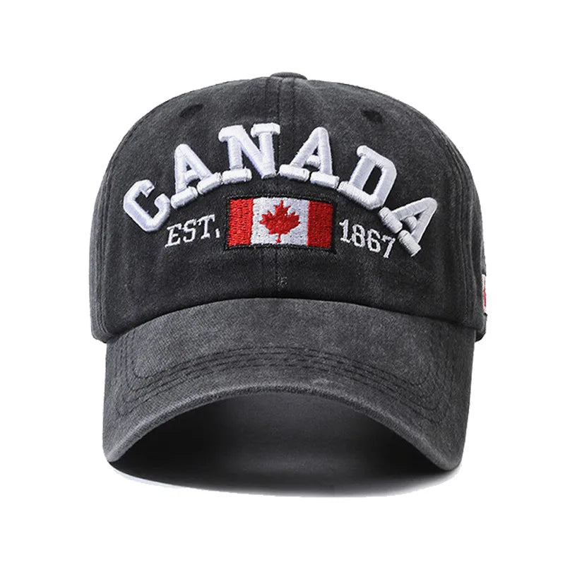 1 Unisex Outdoor Embroidered CANADA Baseball Cap - Adjustable, Sun-Protective & Casual, Ideal for Spring & Autumn Travel