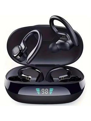 Écouteurs sans fil SP16, écouteurs sportifs Bluetooth 5.3 avec micro à réduction de bruit, 75H, stéréo HiFi, sur-oreille, écran LED, USB-C, IPX