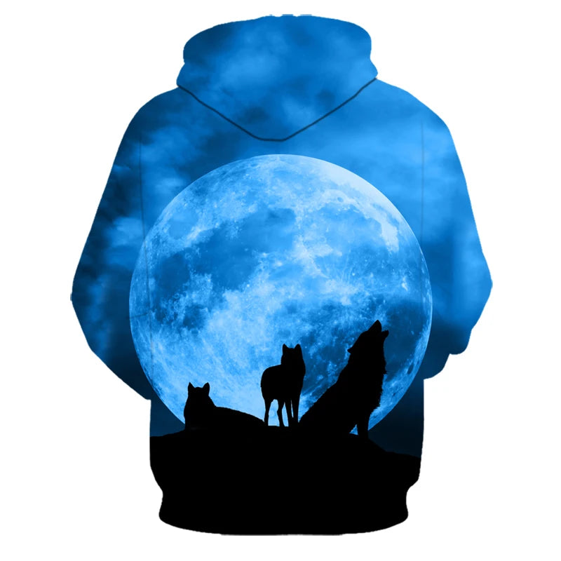 Mikiny s kapucí Animal Wolf s 3D potiskem pro muže i ženy, módní ležérní oversized pulovr, hip hop Harajuku streetwear hoodies