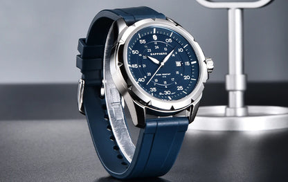 Orologio da uomo SAPPHERO – Orologio al quarzo di lusso, impermeabile fino a 50 m, dotato di un meccanismo importato e di una cassa in acciaio inossidabile – Un’idea regalo ideale per l’uomo.