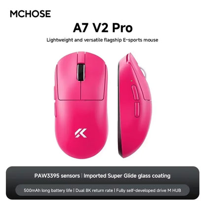 MCHOSE A7 V2 Ultra Wireless Gaming Mouse Pixart3950Ti Flagship Sensor Super 20000FPS for Accurate Tracking Support Web Driver