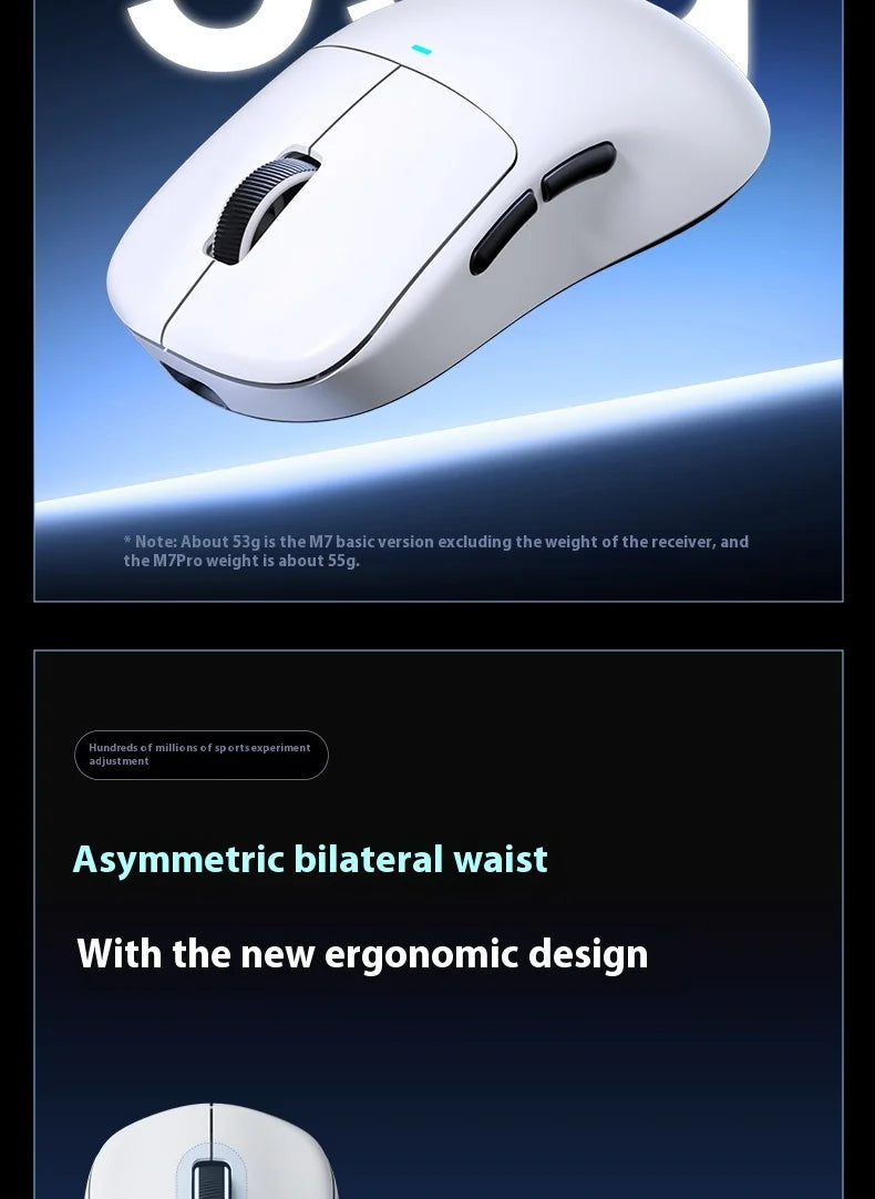 MCHOSE M7 Ultra Ergonomic Gaming Mouse PAW3950 Super Sensor TOPSPEED 8000Hz Polling Rate Lightweight Design Realtek Master Mice