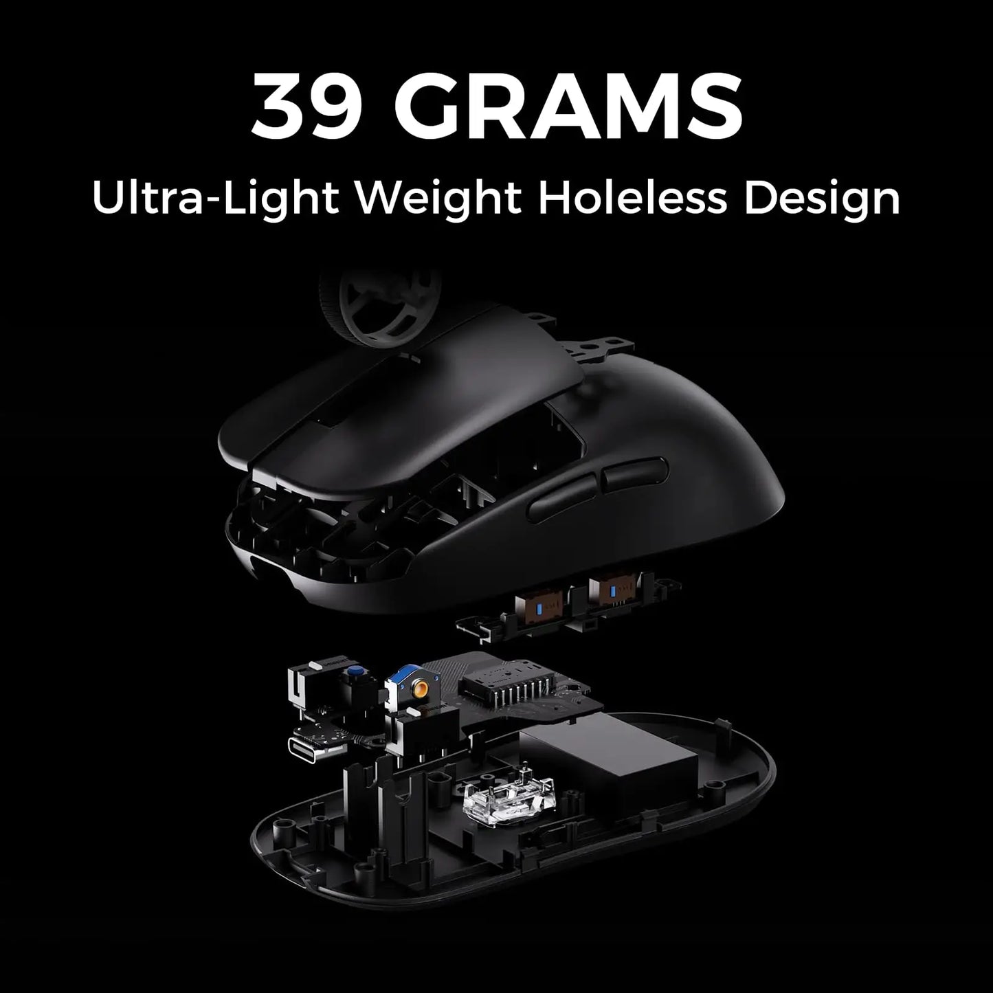MCHOSE L7 Wireless Gaming Mouse L7 Ultra PAW3395 26K Sensor Dual 8K Polling 39g Ultra-Lightweight2.4GHz RF/BT/Wired Tri-Mode
