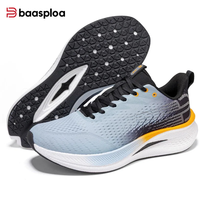 Baasploa Herren-Joggingsportschuhe mit Carbonplatte, professioneller Dämpfung, atmungsaktive rutschfeste Outdoor-Laufsneaker