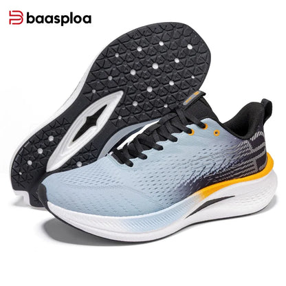 Baasploa Herren-Joggingsportschuhe mit Carbonplatte, professioneller Dämpfung, atmungsaktive rutschfeste Outdoor-Laufsneaker