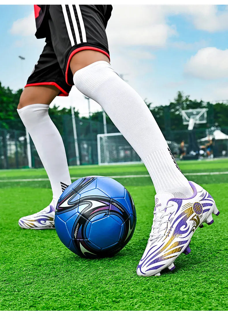 Original-Fußballschuhe, Herren-Trainingsschuhe, Outdoor-Schuhe, rutschfeste Kinder-Fußballschuhe, Schuhe mit langen Stollen, Herren-Futsal-Schuhe, Größe 32–45