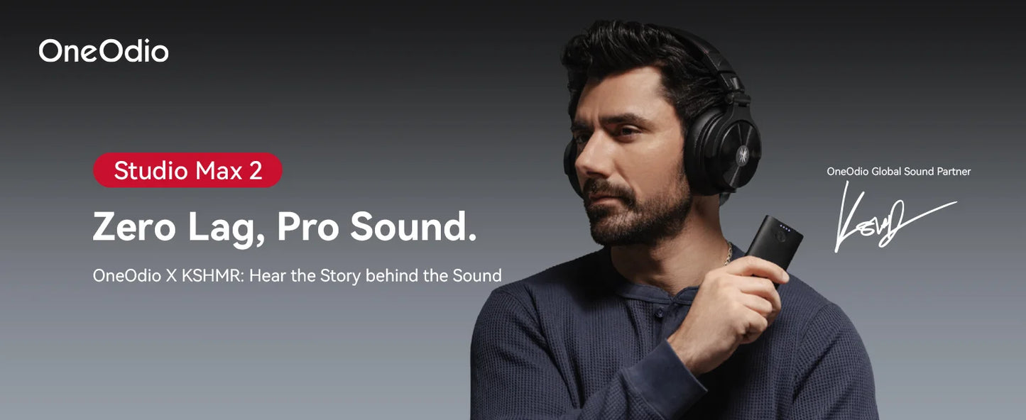 Oneodio Studio Max 1/2 Bluetooth 6.0 Headphones Wireless DJ Headset 9ms Ultra Low Latency Studio Monitor Headphones Hi-Res LDAC