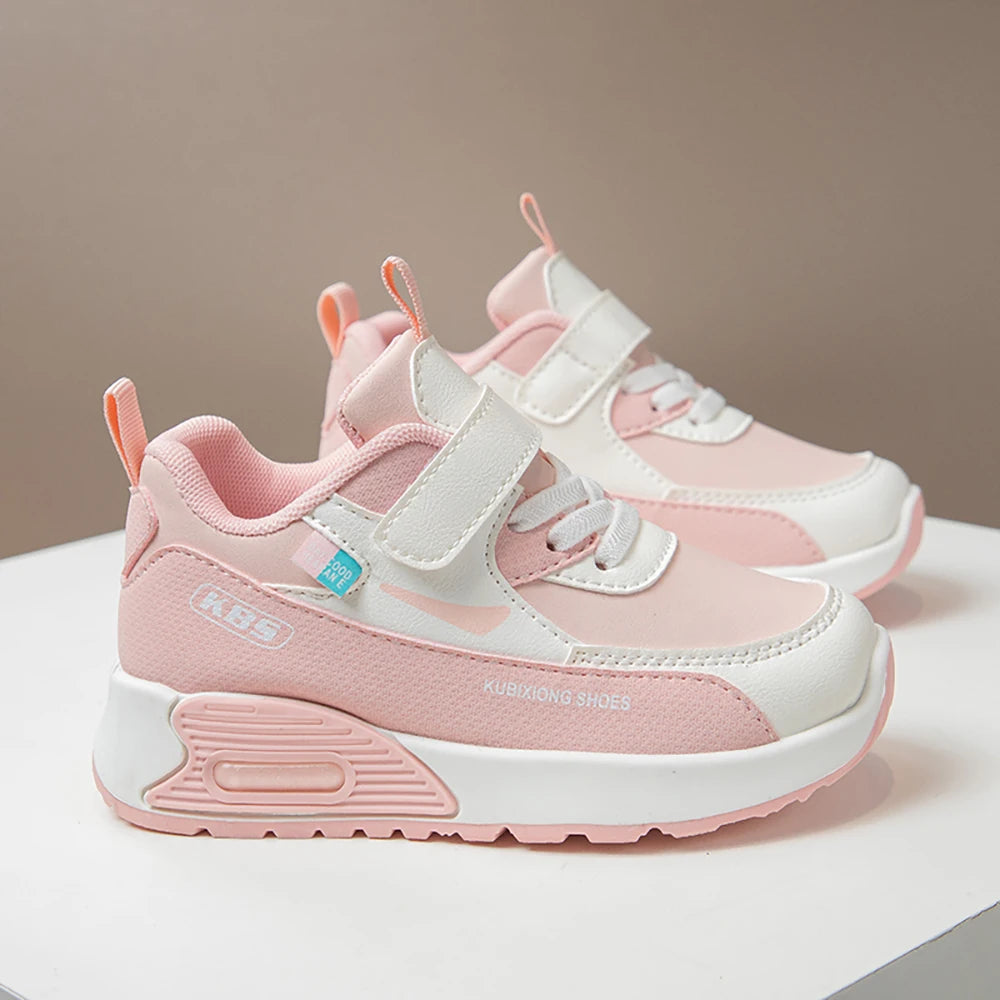 PU Leather Sport Shoes For Children Trend Fashion Kid's Sneakers Soft-soled Outdoor Boy's Girl's Running Shoes