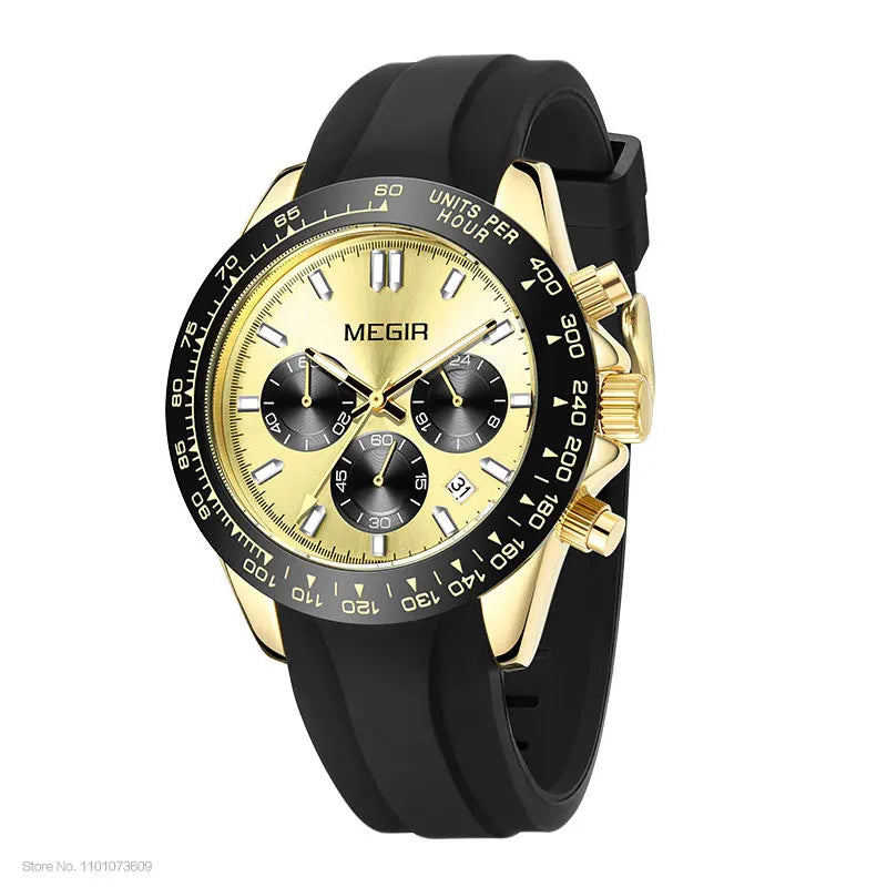 Orologio da uomo MEGIR, marchio di lusso, orologio sportivo al quarzo, bracciale in acciaio inossidabile, impermeabile, cronografo, orologio da polso