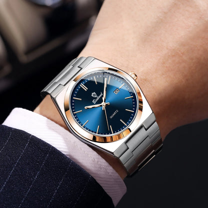 Montre pour homme UTHAI, marque de luxe abordable, en acier inoxydable, avec calendrier, étanche, pour homme, affaires et loisirs, montre à quartz tendance