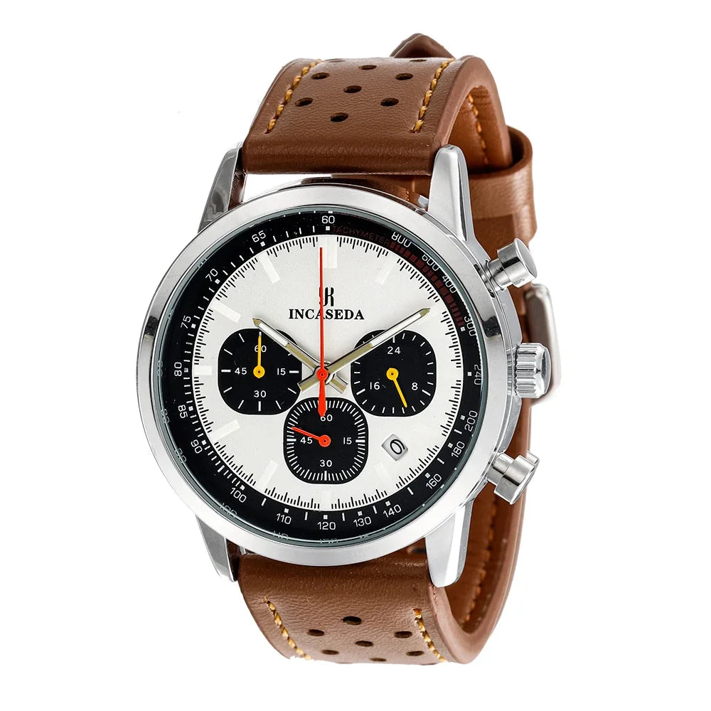 Montre à quartz INCASEDA chronographe 42 mm, mouvement multifonctionnel, série luxe pour homme, ultra-lumineuse, tendance